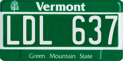 VT license plate LDL637