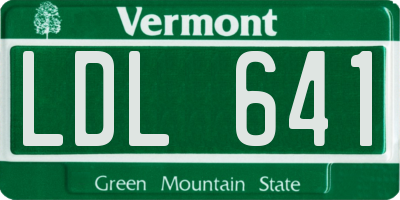 VT license plate LDL641