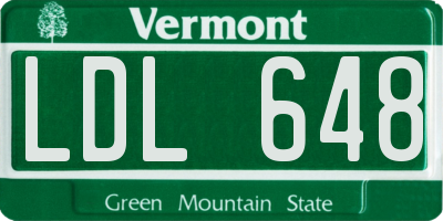 VT license plate LDL648