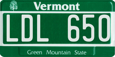 VT license plate LDL650