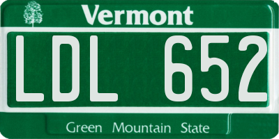VT license plate LDL652