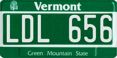 VT license plate LDL656
