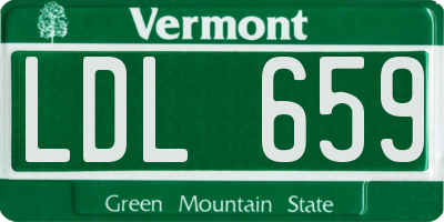 VT license plate LDL659