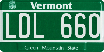 VT license plate LDL660