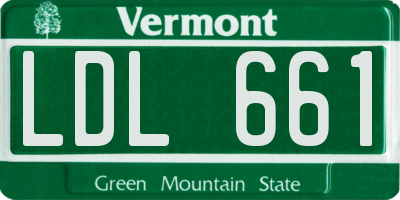 VT license plate LDL661