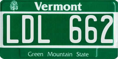 VT license plate LDL662