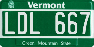 VT license plate LDL667
