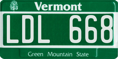 VT license plate LDL668
