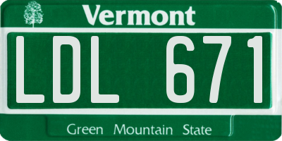 VT license plate LDL671