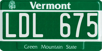 VT license plate LDL675