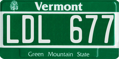 VT license plate LDL677
