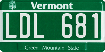 VT license plate LDL681