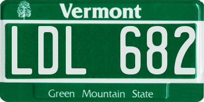 VT license plate LDL682
