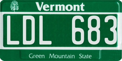 VT license plate LDL683