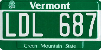 VT license plate LDL687