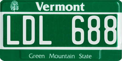 VT license plate LDL688