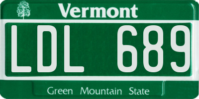 VT license plate LDL689