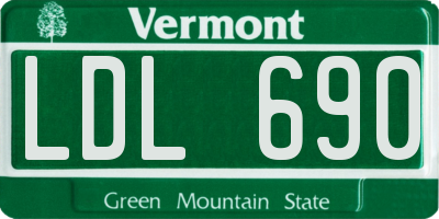 VT license plate LDL690