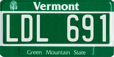 VT license plate LDL691