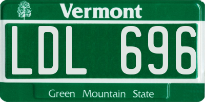 VT license plate LDL696