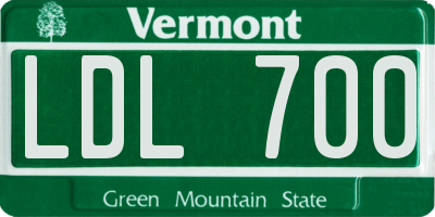 VT license plate LDL700
