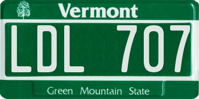VT license plate LDL707