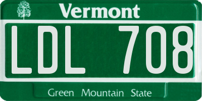 VT license plate LDL708