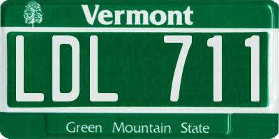 VT license plate LDL711