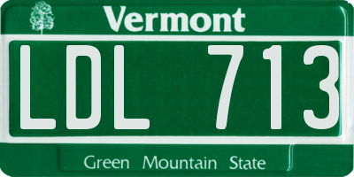 VT license plate LDL713
