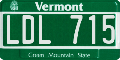 VT license plate LDL715