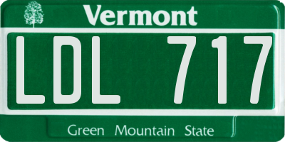 VT license plate LDL717