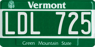 VT license plate LDL725