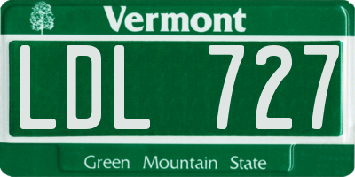 VT license plate LDL727