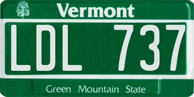 VT license plate LDL737