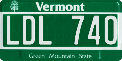 VT license plate LDL740