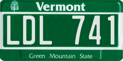 VT license plate LDL741
