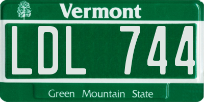 VT license plate LDL744