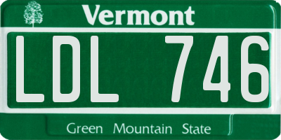 VT license plate LDL746