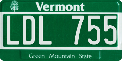 VT license plate LDL755