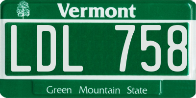 VT license plate LDL758
