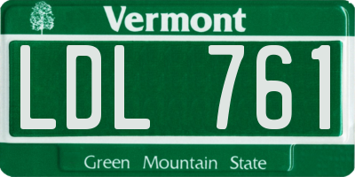 VT license plate LDL761