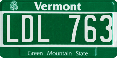 VT license plate LDL763