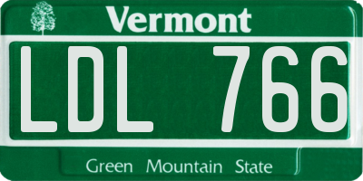 VT license plate LDL766