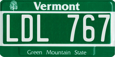 VT license plate LDL767