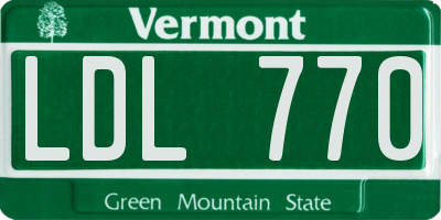 VT license plate LDL770