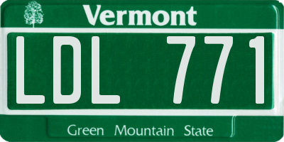VT license plate LDL771