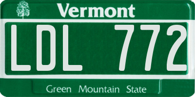 VT license plate LDL772