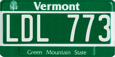 VT license plate LDL773