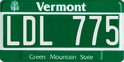 VT license plate LDL775
