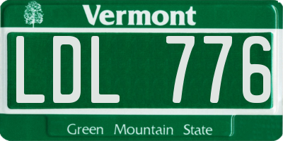 VT license plate LDL776